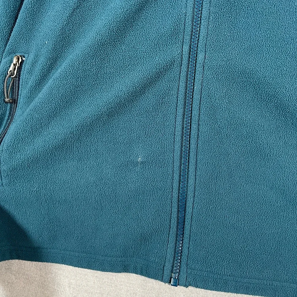 The North Face TKA 100 Full Zip Fleece Jacket Mens Large Blue Teal Polyester